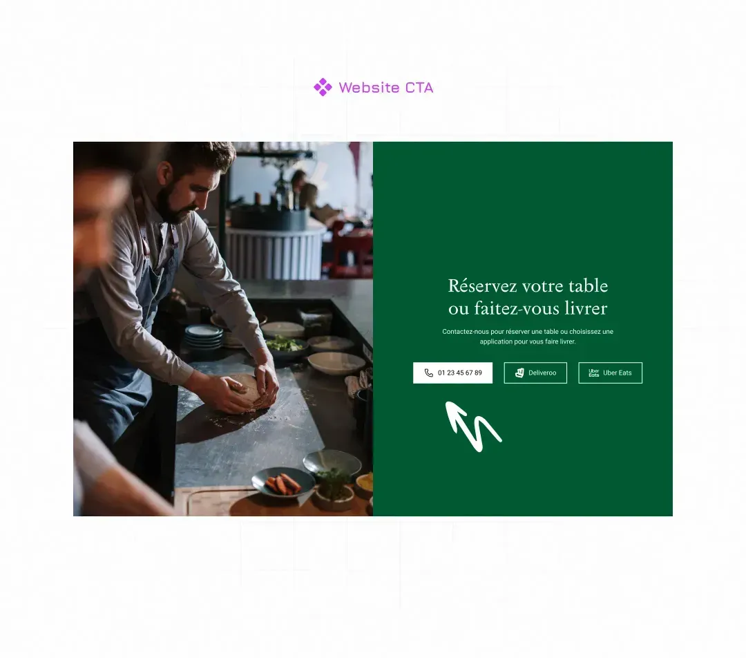 Restaurant reservation CTA