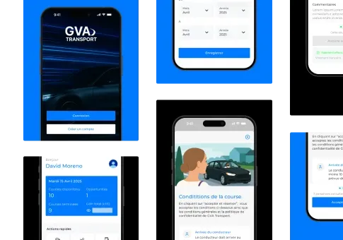 GVA Transport mobile app UI UX design